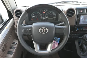 Toyota Land Cruiser 76 interior steering wheel view